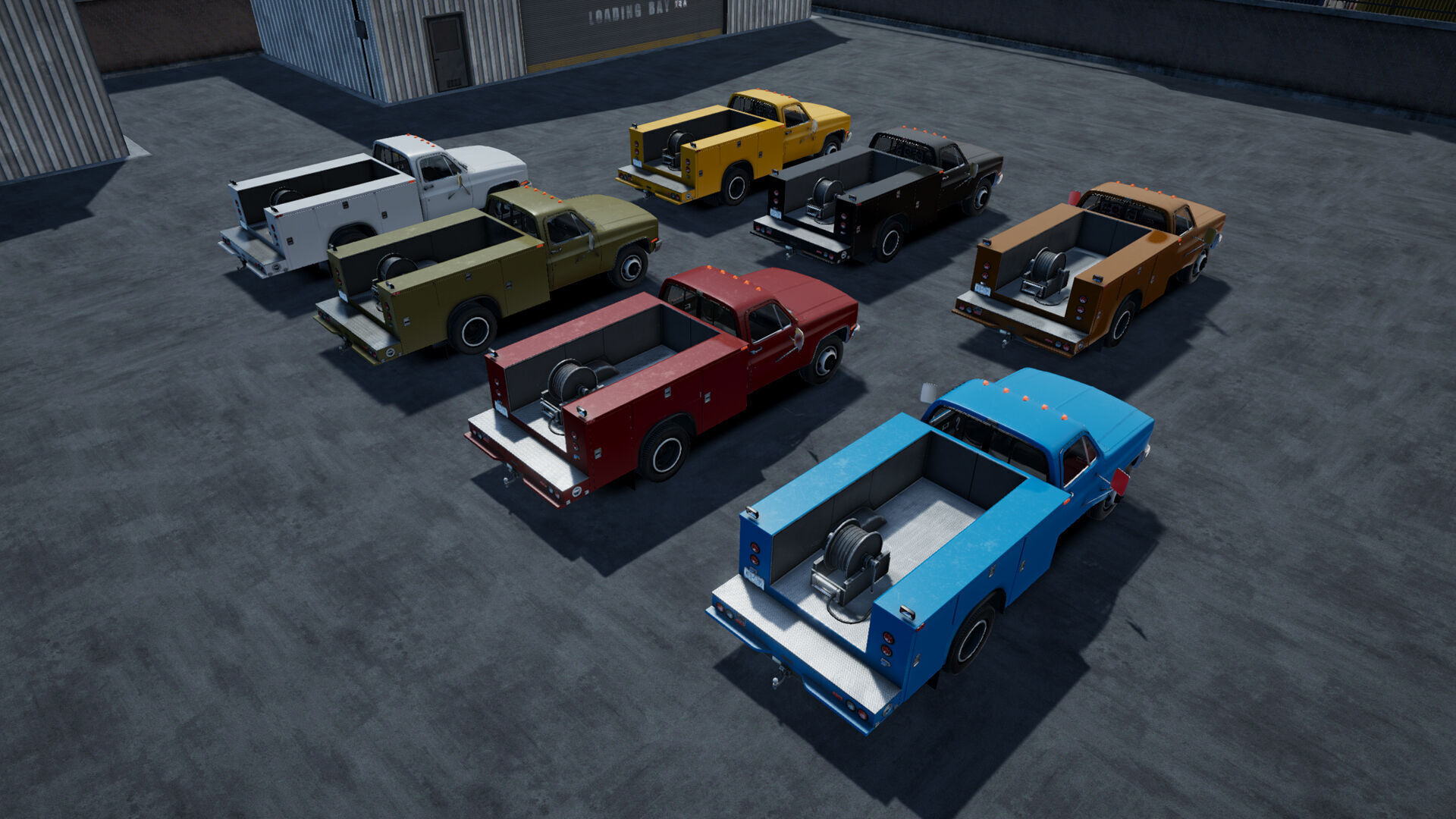 80s Service Truck unity asset Low-poly 3D model_12