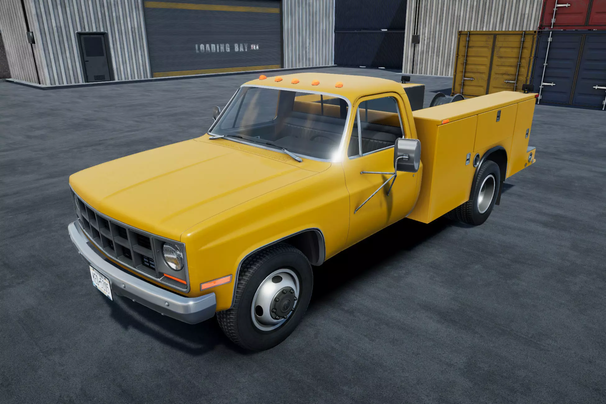 80s Service Truck unity asset Low-poly 3D model_0