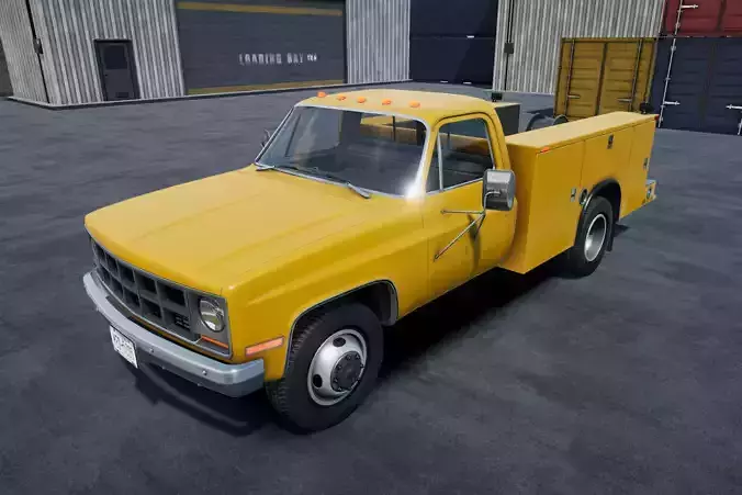 80s Service Truck unity asset Low-poly 3D model