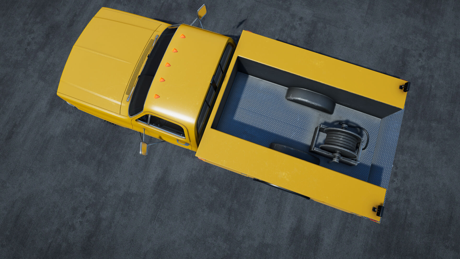 80s Service Truck unity asset Low-poly 3D model_7