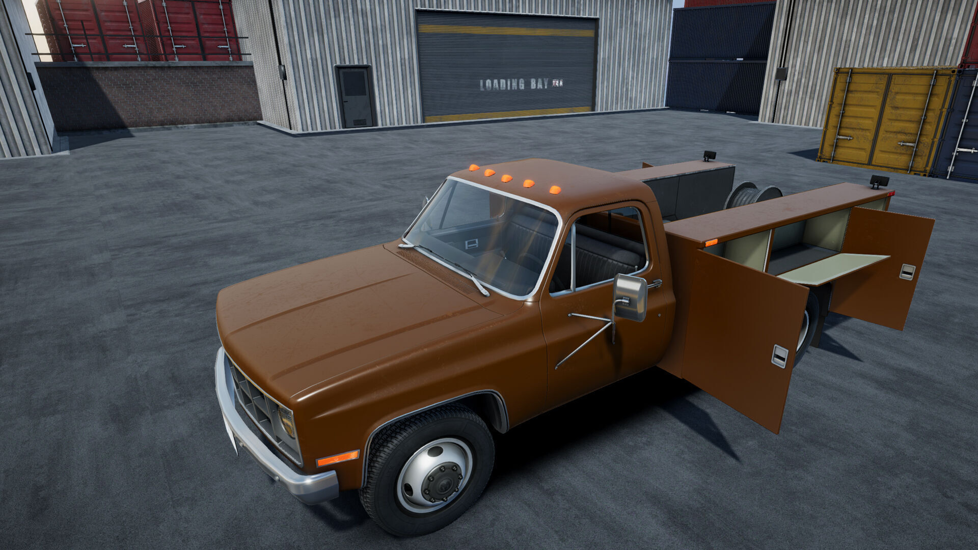 80s Service Truck unity asset Low-poly 3D model_18