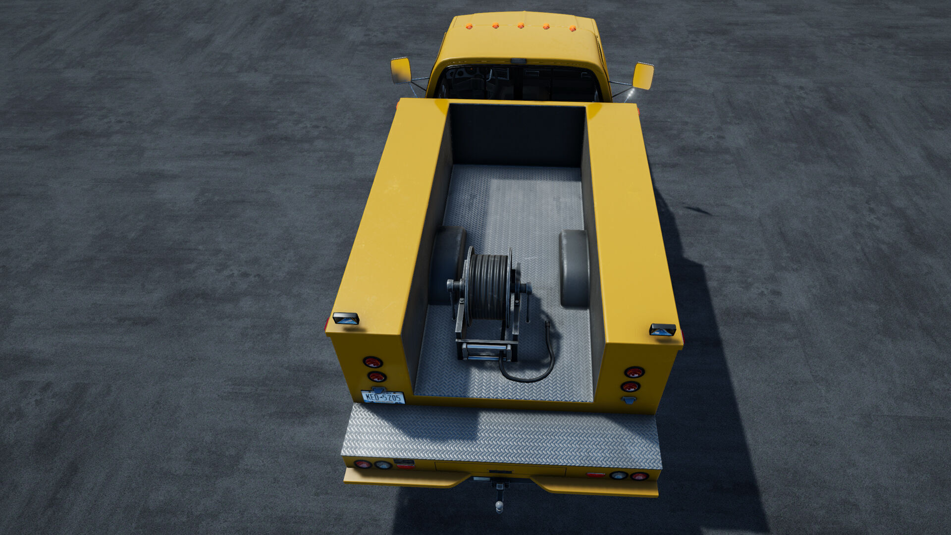 80s Service Truck unity asset Low-poly 3D model_5