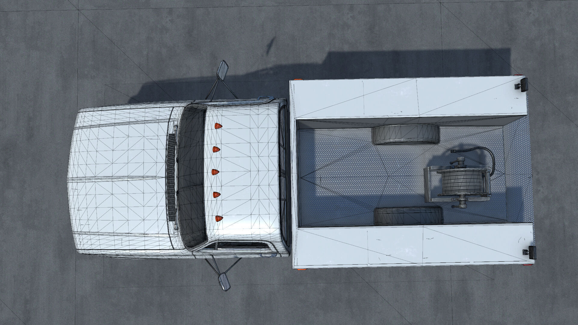 80s Service Truck unity asset Low-poly 3D model_21