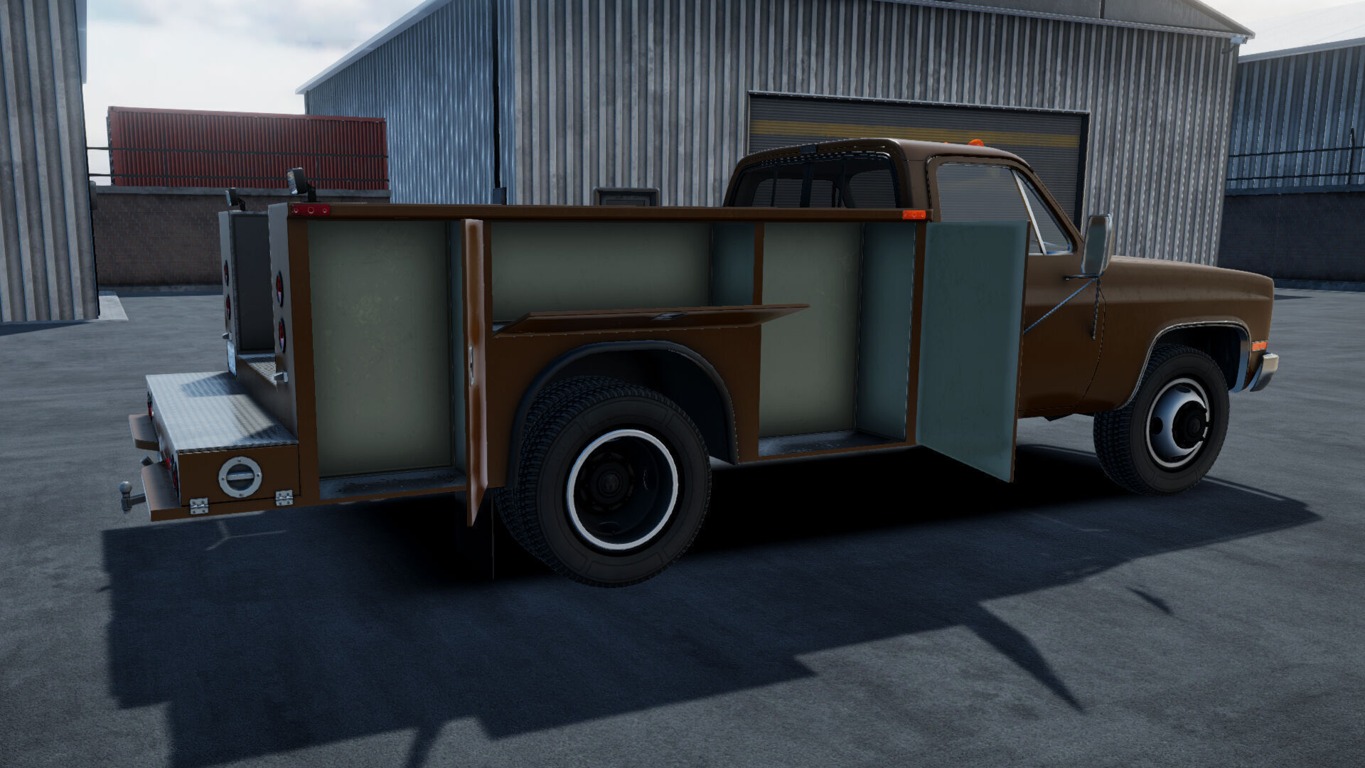 80s Service Truck unity asset Low-poly 3D model_15