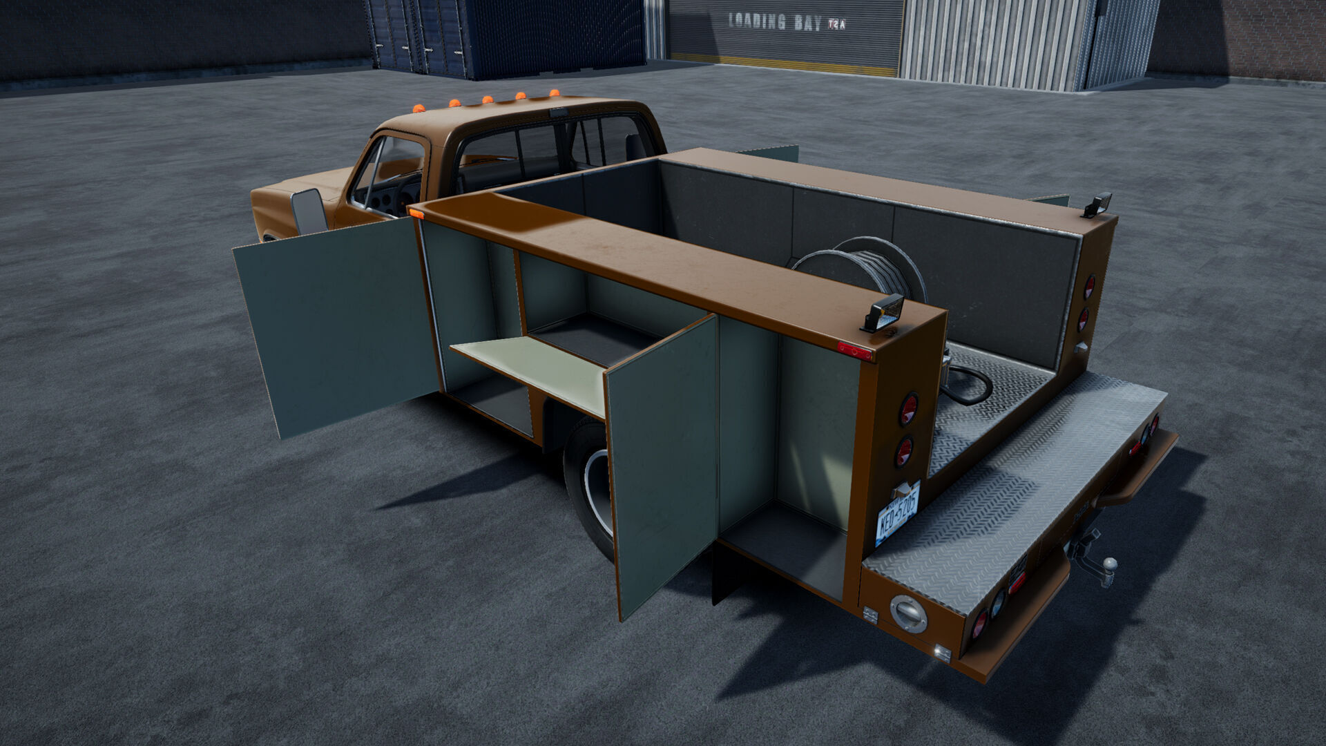 80s Service Truck unity asset Low-poly 3D model_17