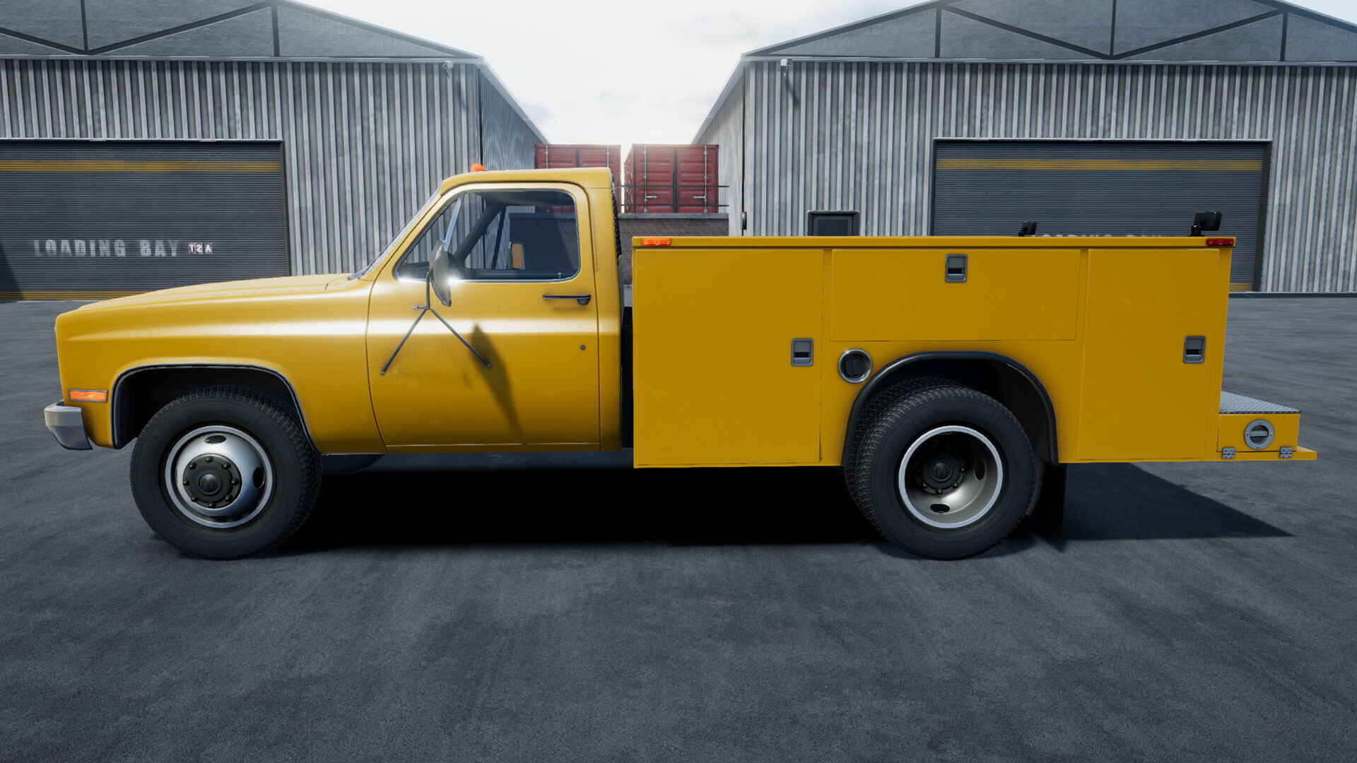 80s Service Truck unity asset Low-poly 3D model_3
