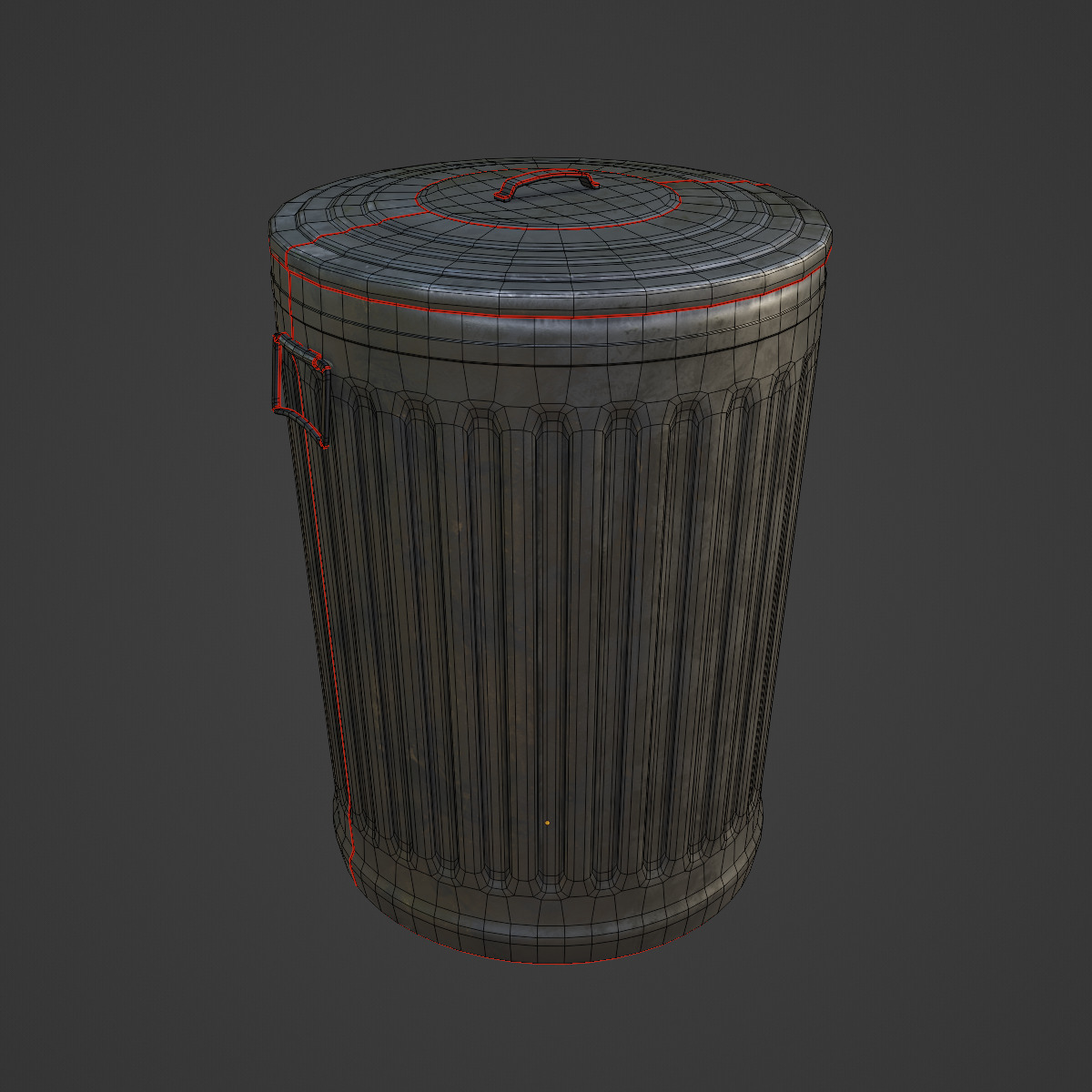Trash Can 01  Low-poly 3D model_7