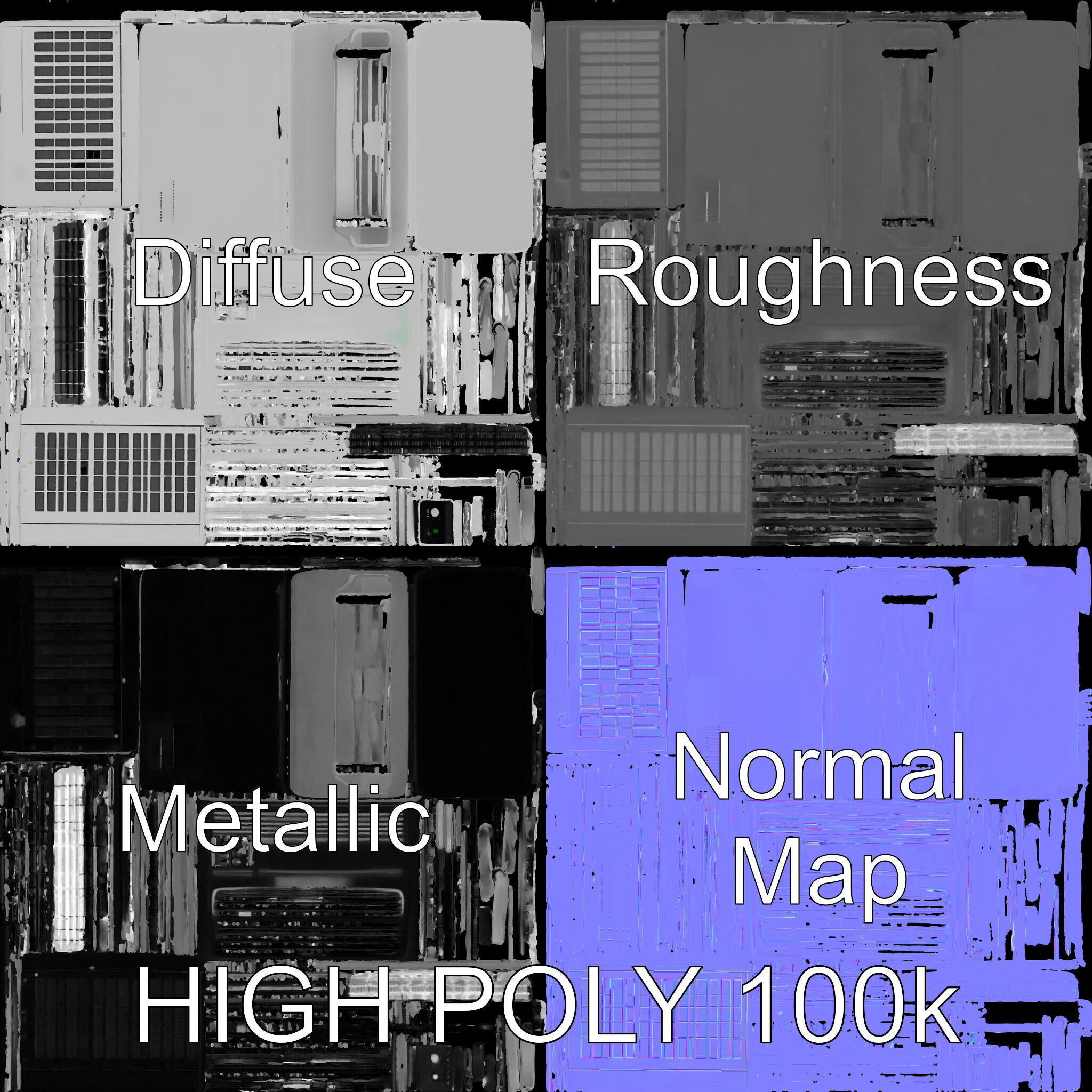 Portable Air Conditioner D Model Pack Low-poly 3D model_2