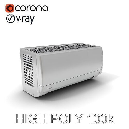 WallMounted Air Conditioner Model Pack Low-poly 3D model
