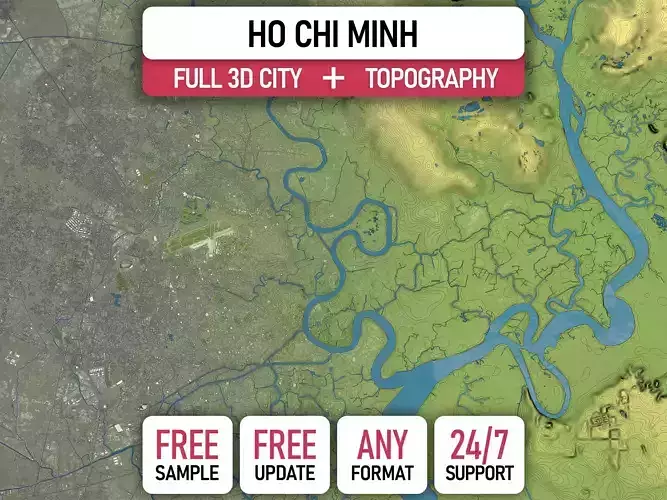 Ho Chi Minh - Topography Terrain 3D Model 3D Model Collection