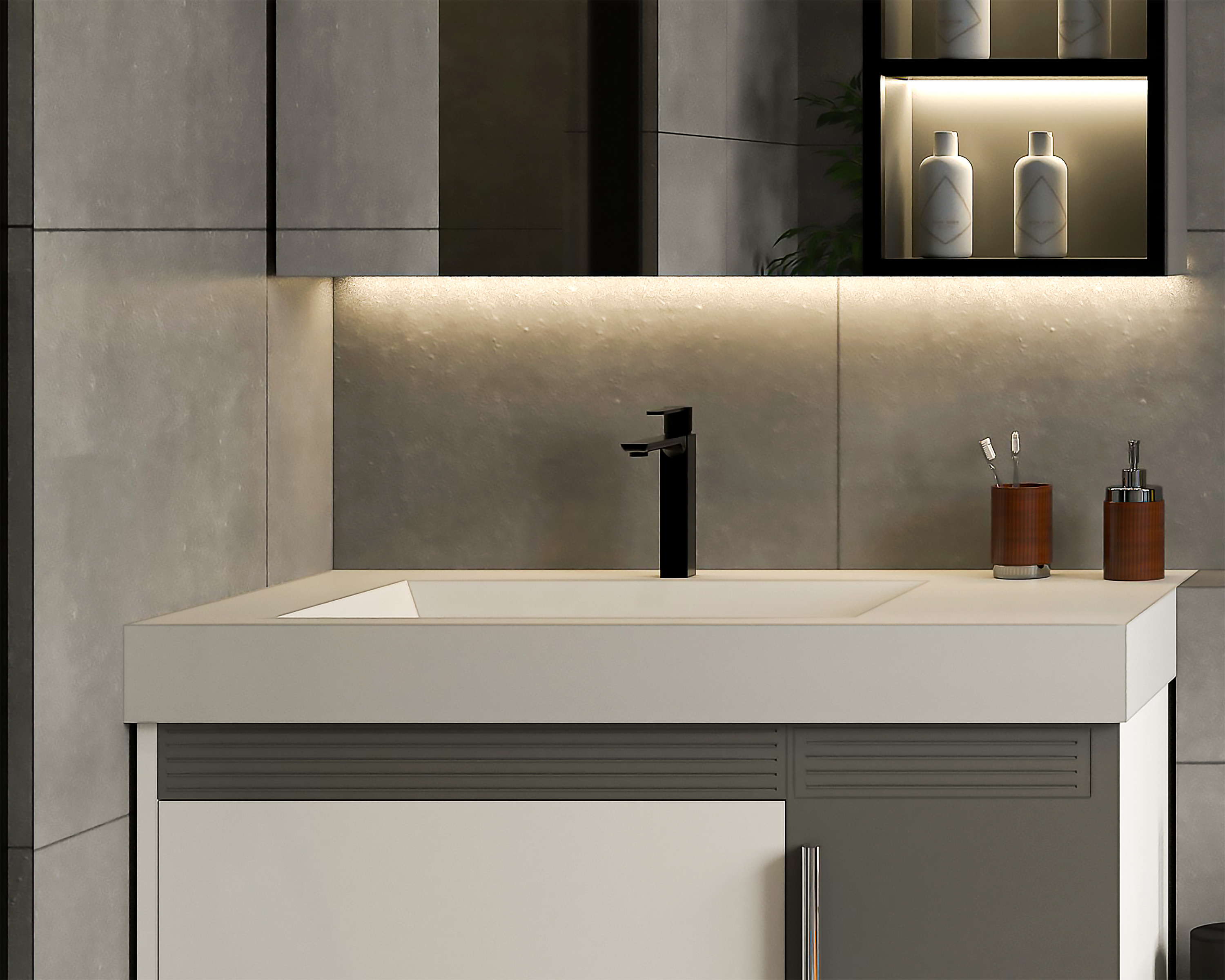 Modern Bathroom Interior Game-Ready Low-Poly Low-poly 3D model_3