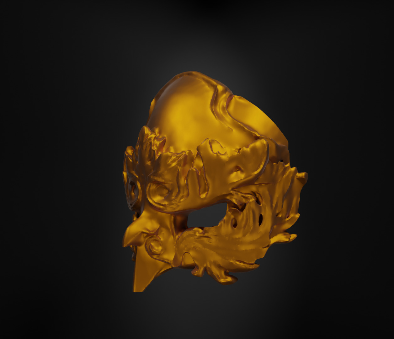 Dark Bird Prom Face Mask - Animal Dark Bird Embroidered Mask 3D print model_8