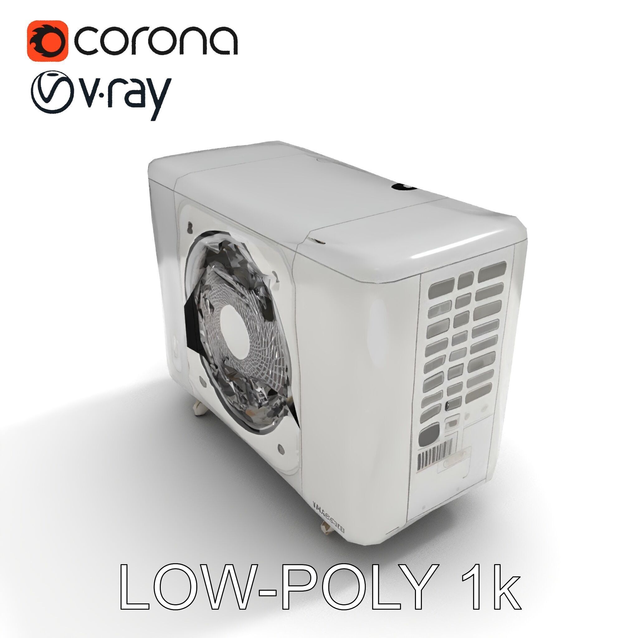 Modern Air Conditioning Unit Model Pack Low-poly 3D model_28