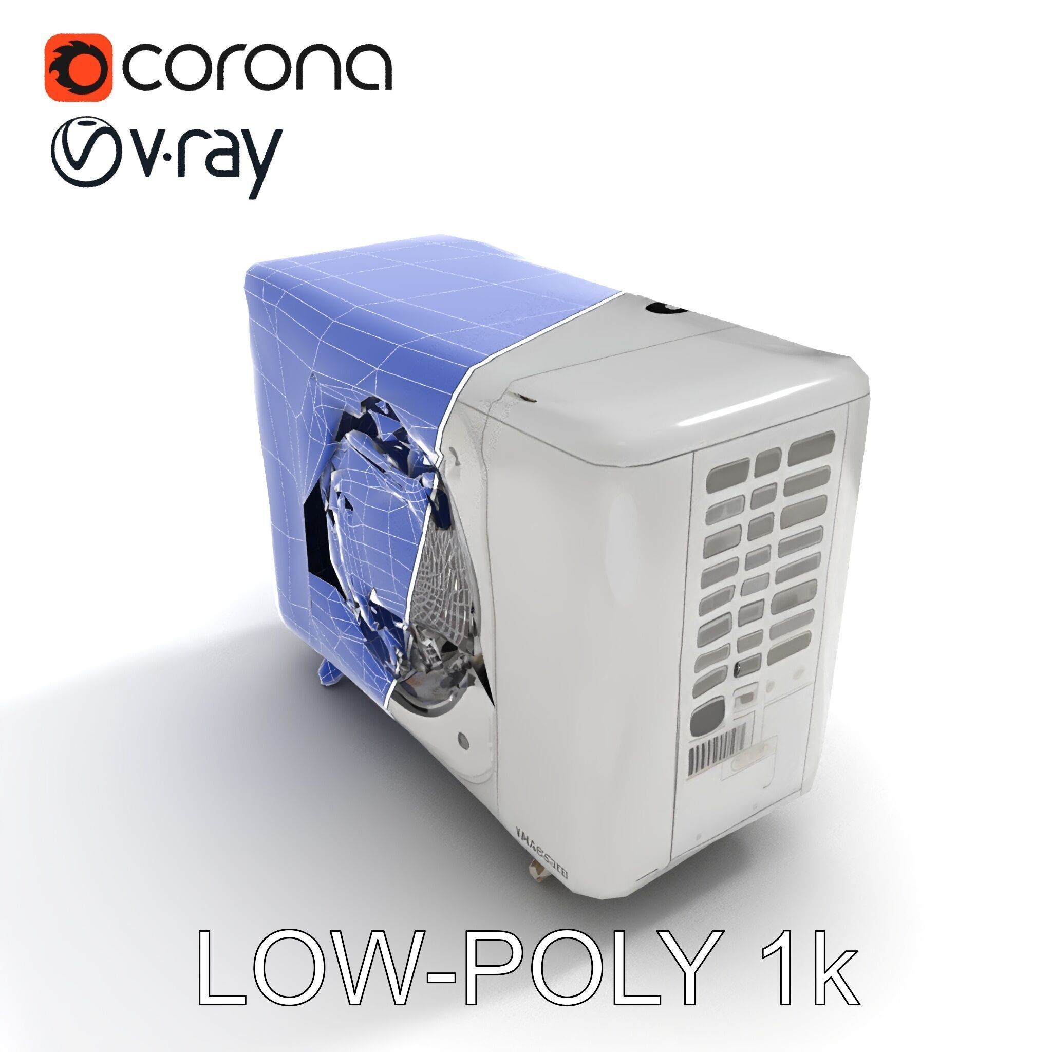 Modern Air Conditioning Unit Model Pack Low-poly 3D model_20