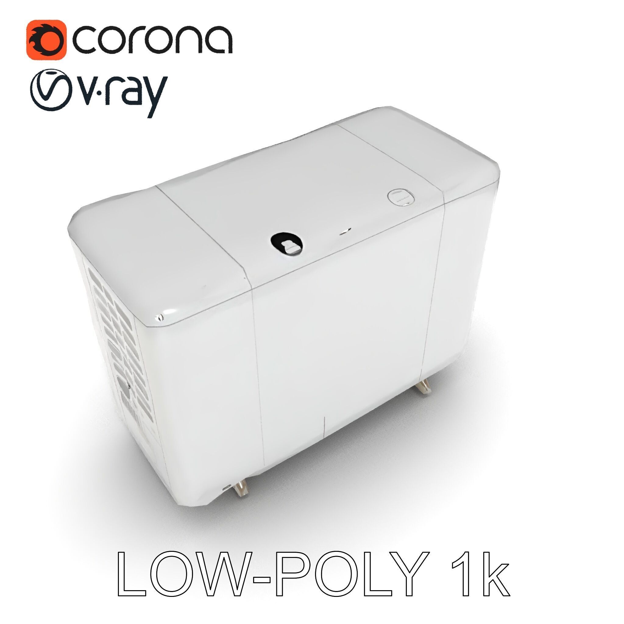 Modern Air Conditioning Unit Model Pack Low-poly 3D model_17