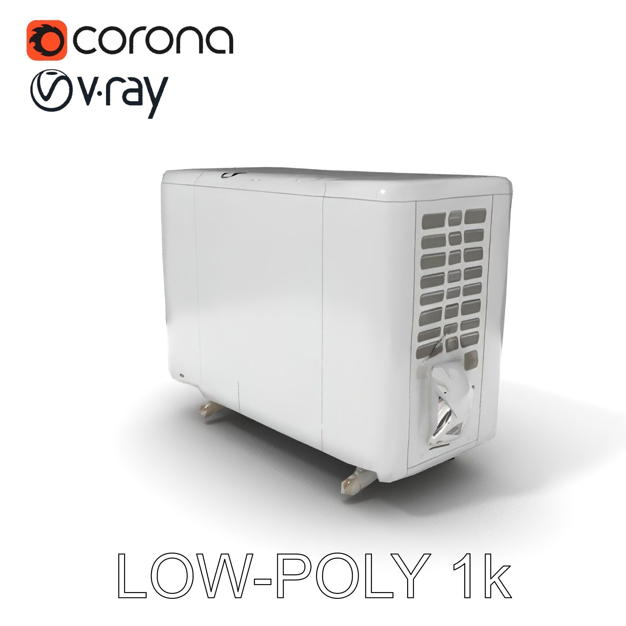 Modern Air Conditioning Unit Model Pack Low-poly 3D model_9