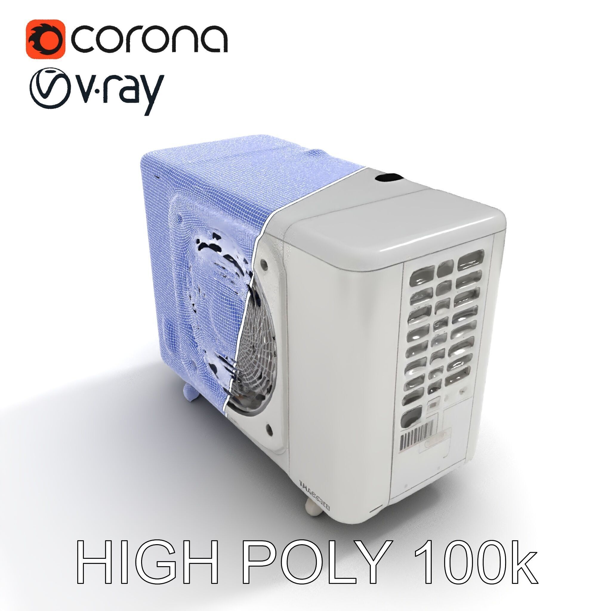 Modern Air Conditioning Unit Model Pack Low-poly 3D model_23