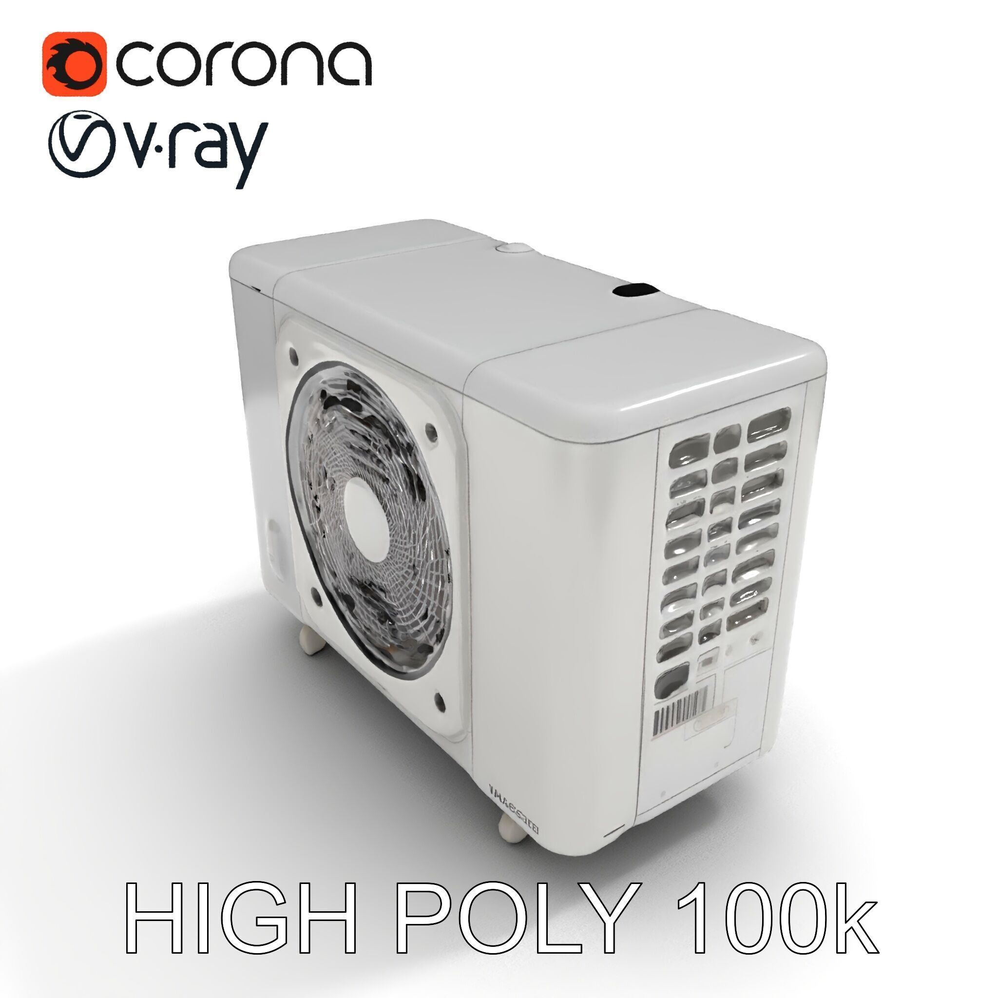 Modern Air Conditioning Unit Model Pack Low-poly 3D model_10