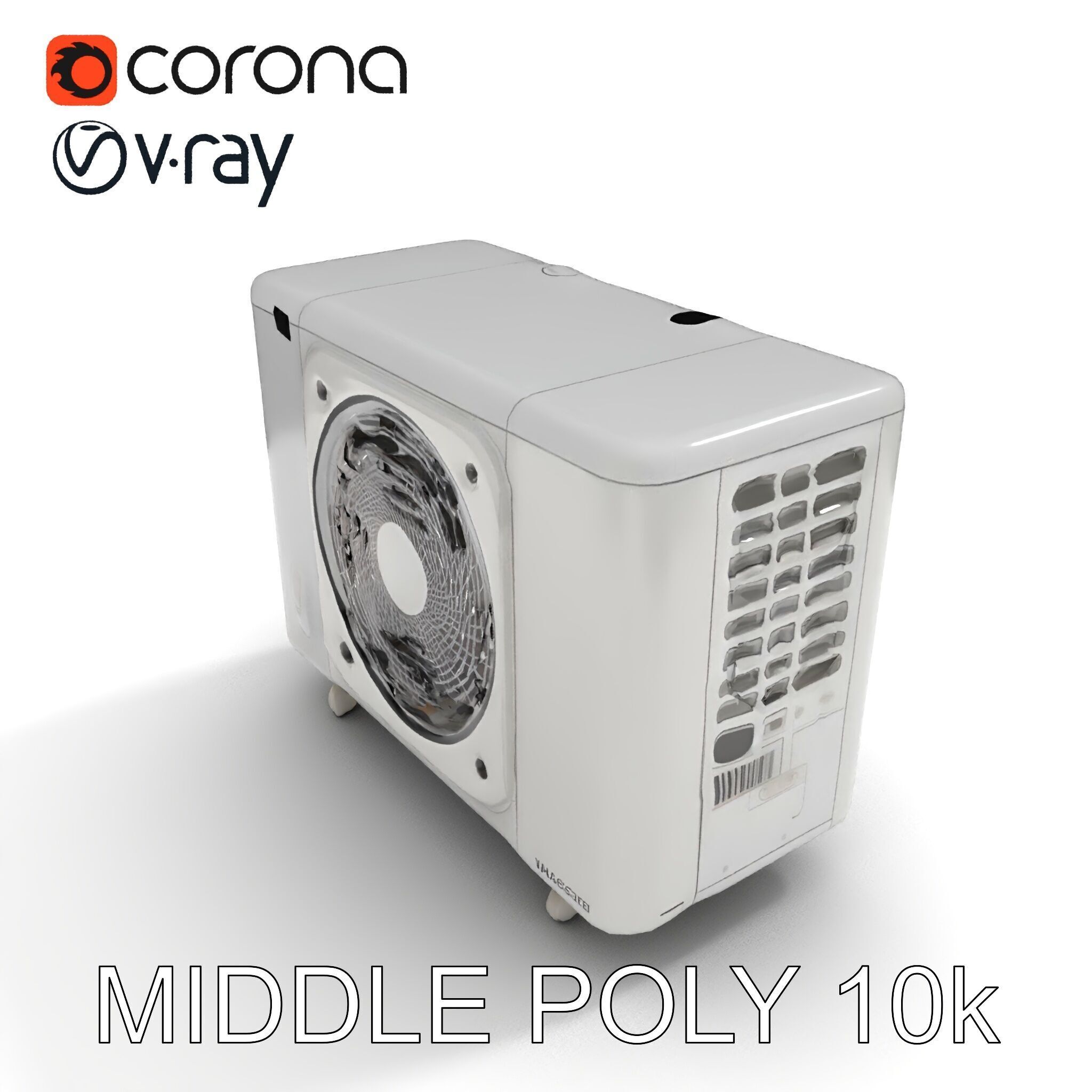 Modern Air Conditioning Unit Model Pack Low-poly 3D model_13