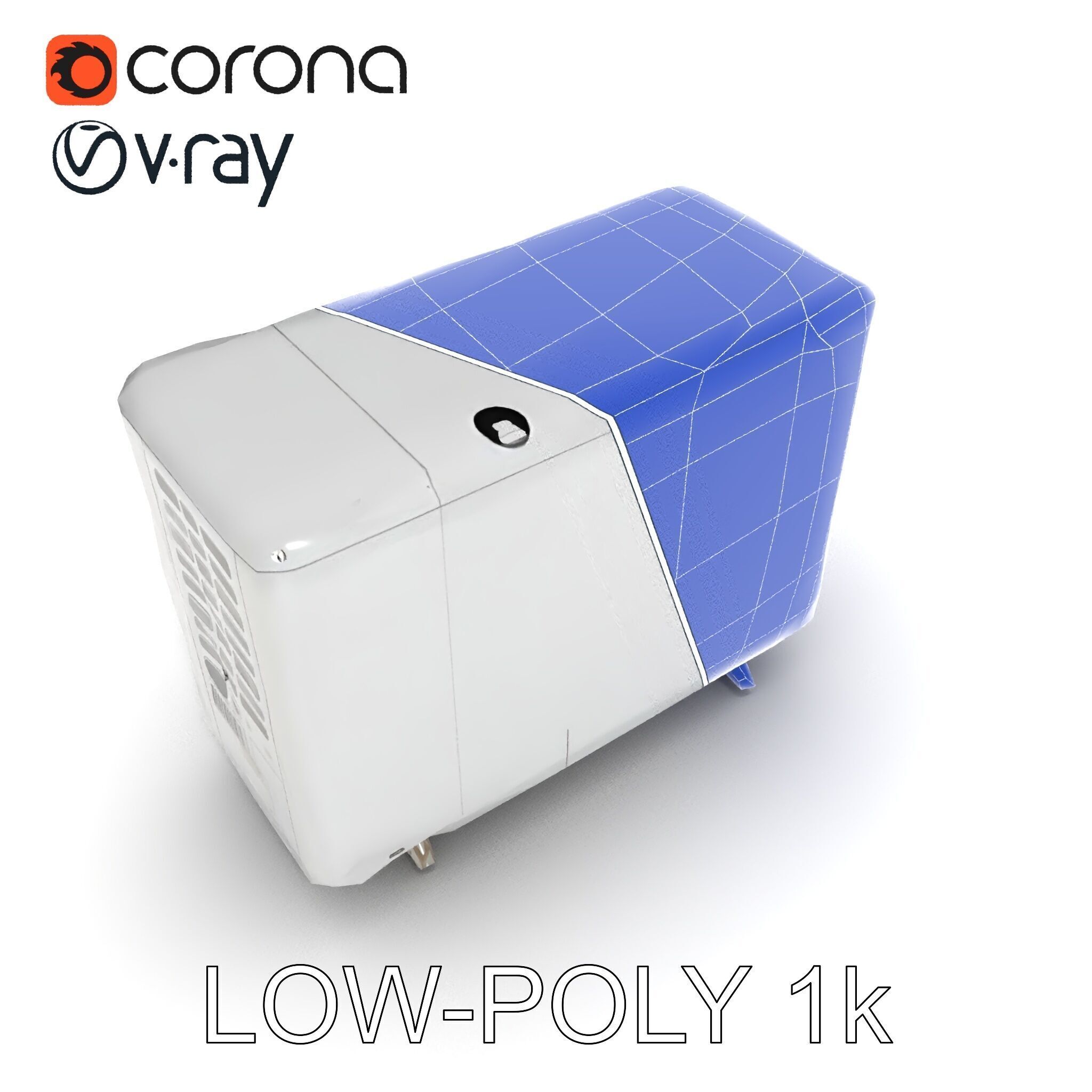 Modern Air Conditioning Unit Model Pack Low-poly 3D model_14