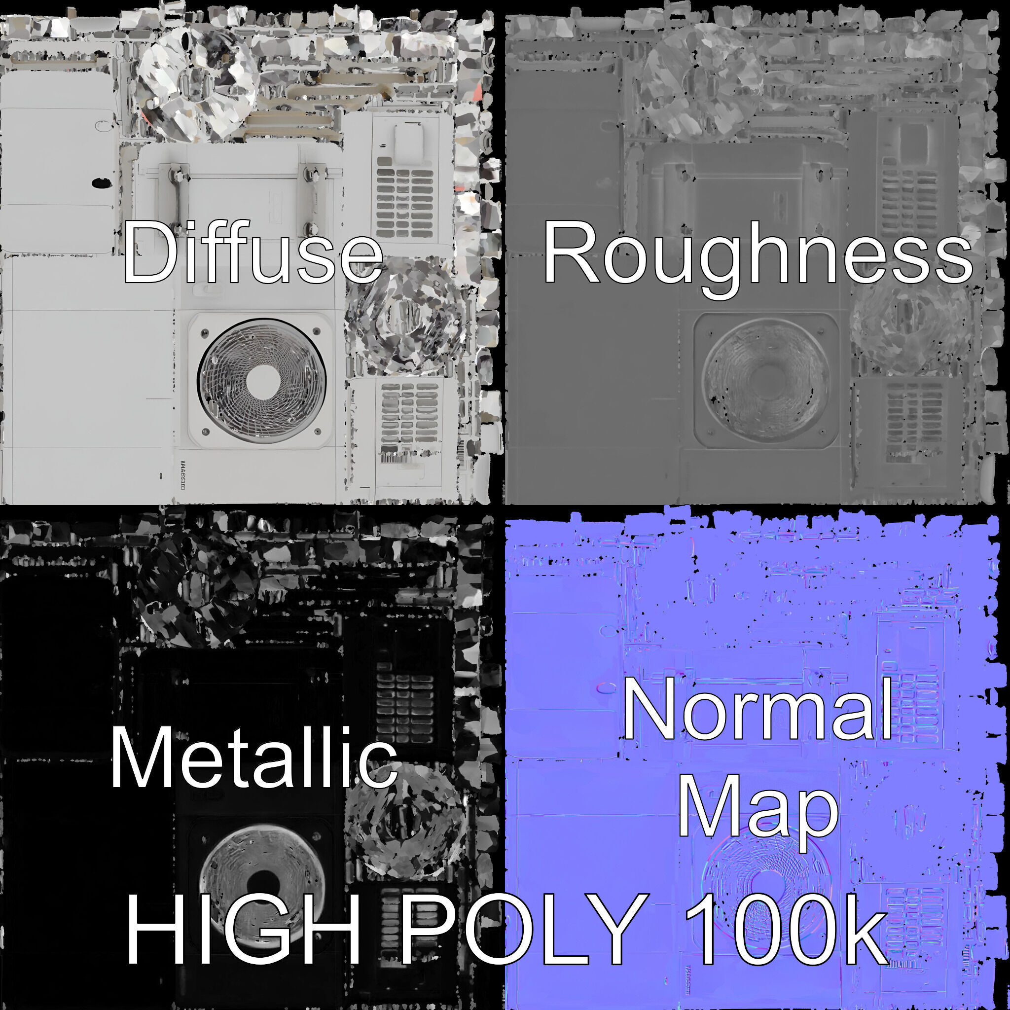 Modern Air Conditioning Unit Model Pack Low-poly 3D model_2