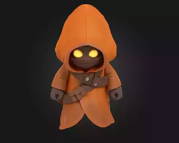 Hooded Wanderer  Mysterious Traveler Character Model 3D print model
