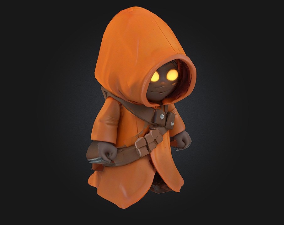 Hooded Wanderer Mysterious Traveler Character Model 3D print model_1