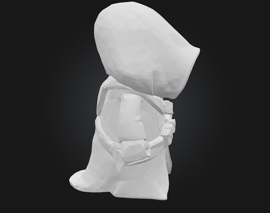Hooded Wanderer Mysterious Traveler Character Model 3D print model_6