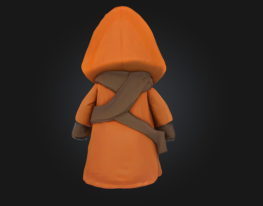 Hooded Wanderer Mysterious Traveler Character Model 3D print model_3