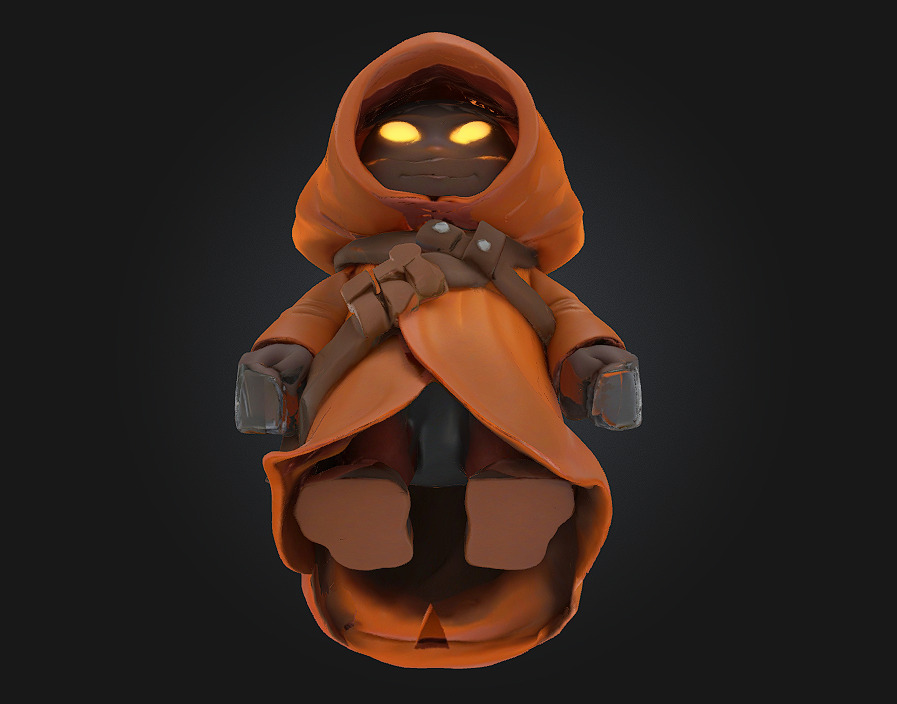 Hooded Wanderer Mysterious Traveler Character Model 3D print model_4