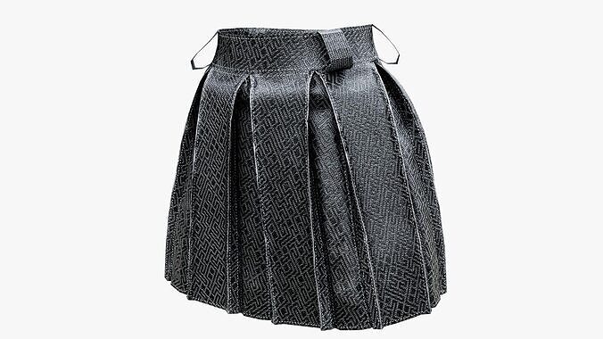 Gothic Pleated Skirt Free low-poly 3D model