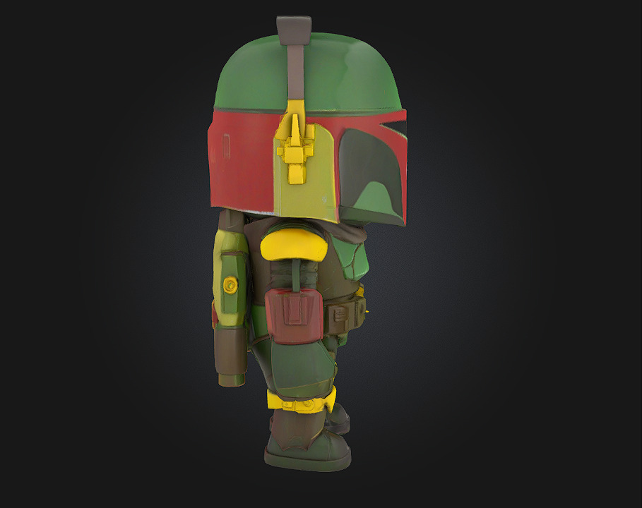 Chibi Space Bounty Hunter 3D print model_3