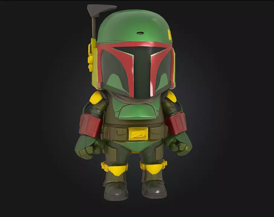 Chibi Space Bounty Hunter 3D print model_0