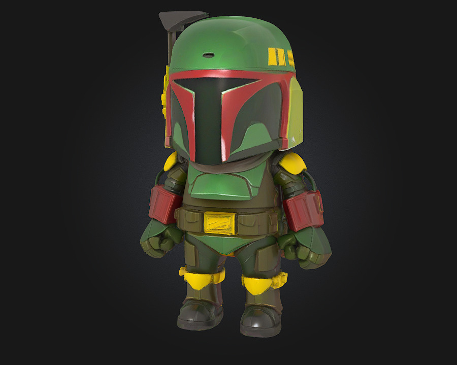 Chibi Space Bounty Hunter 3D print model_1