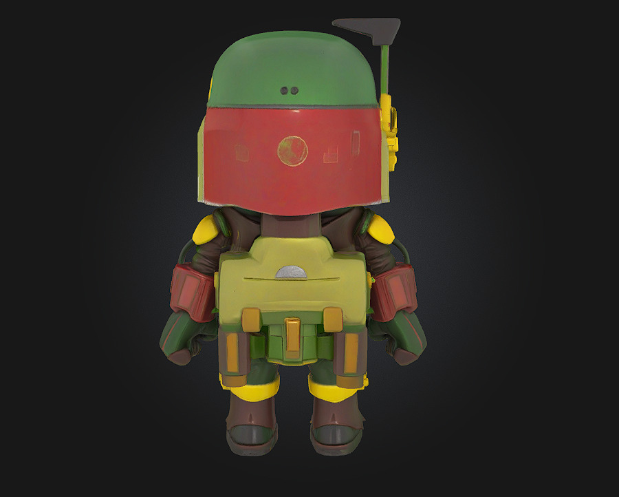 Chibi Space Bounty Hunter 3D print model_4