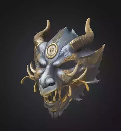 Dragon Pattern Face Mask - Mitoloji Dragon Embroidered Mask