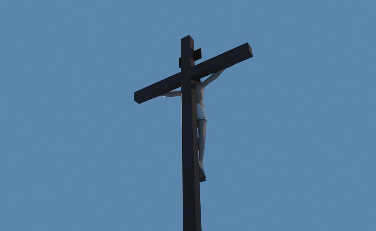 Jesus On The Cross - Cristo Low-poly 3D model_7