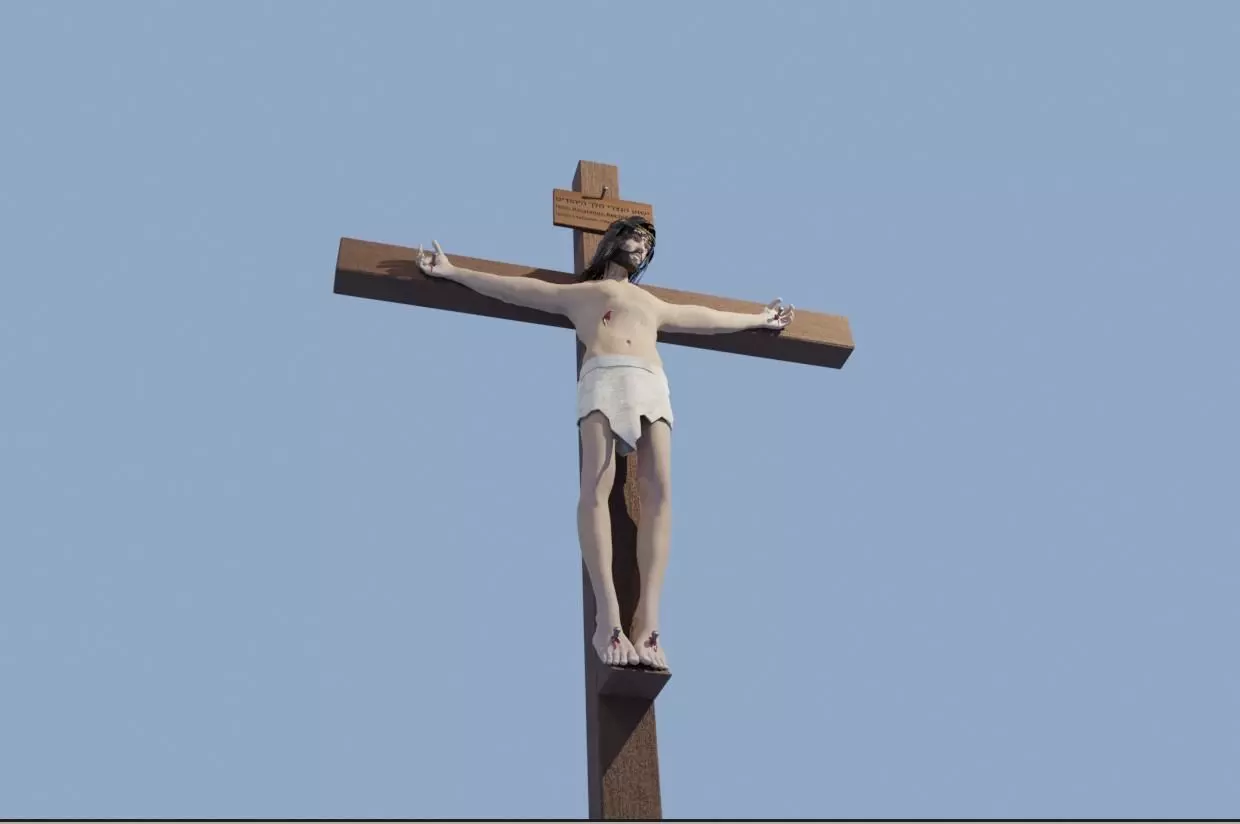 Jesus On The Cross - Cristo Low-poly 3D model_0