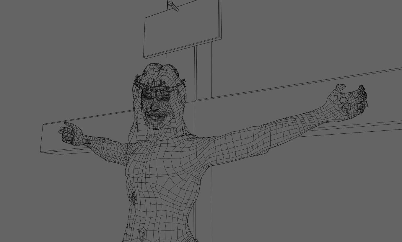 Jesus On The Cross - Cristo Low-poly 3D model_22