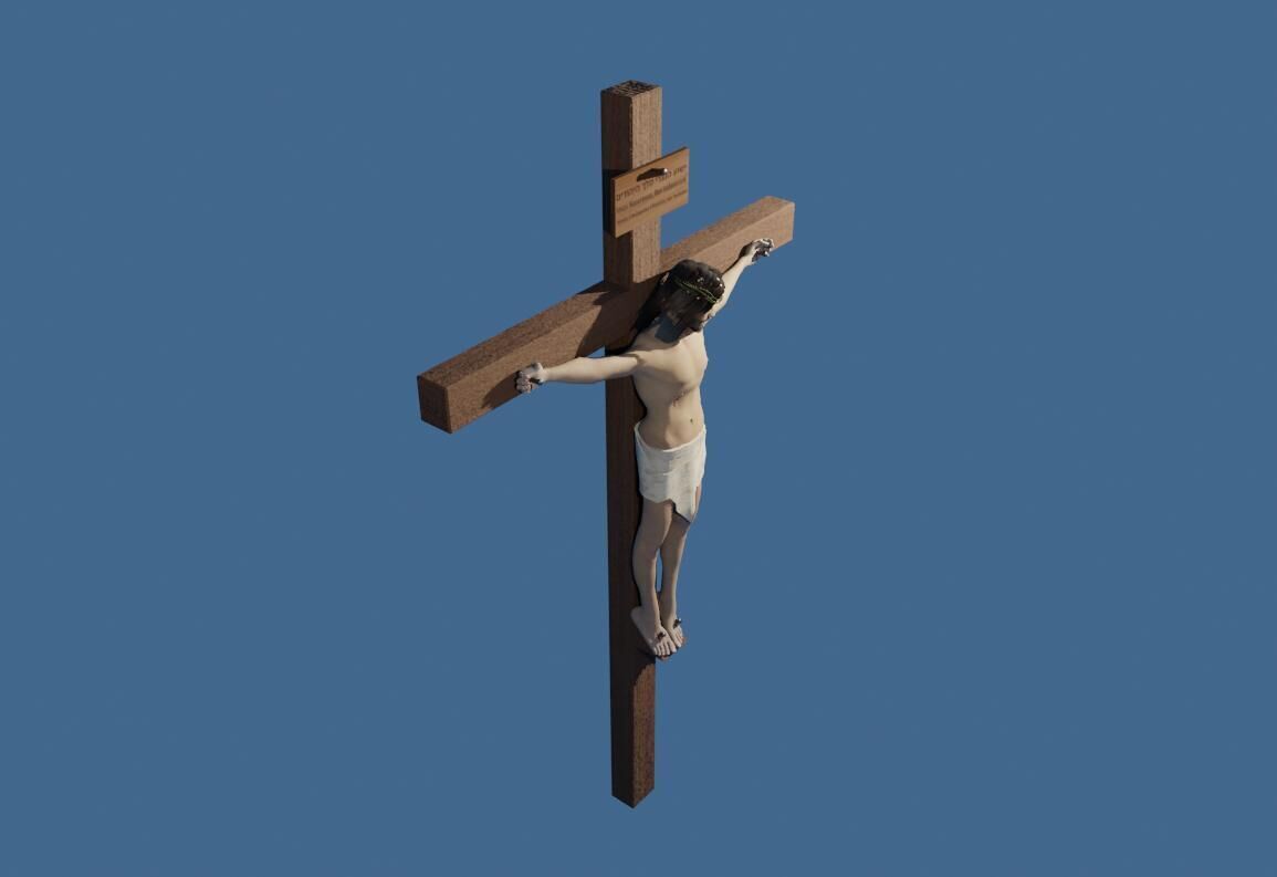 Jesus On The Cross - Cristo Low-poly 3D model_16