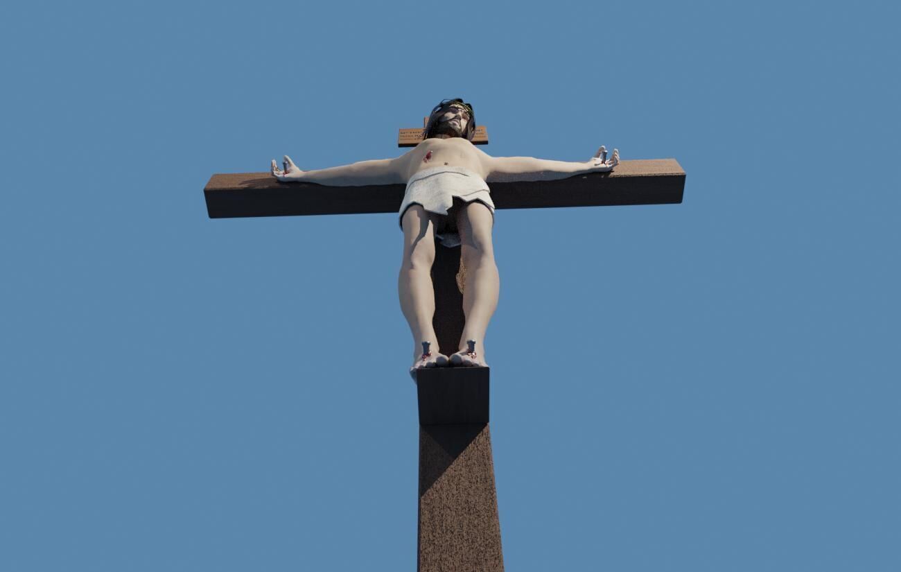 Jesus On The Cross - Cristo Low-poly 3D model_4