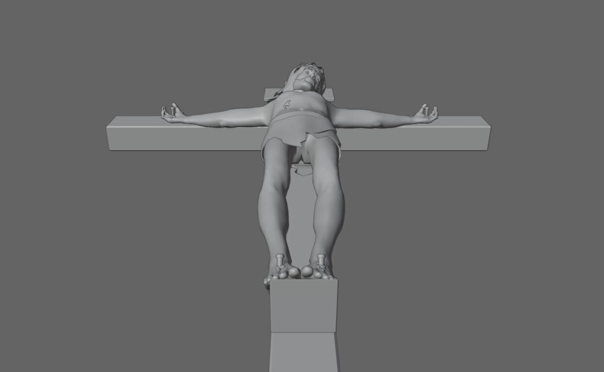 Jesus On The Cross - Cristo Low-poly 3D model_18