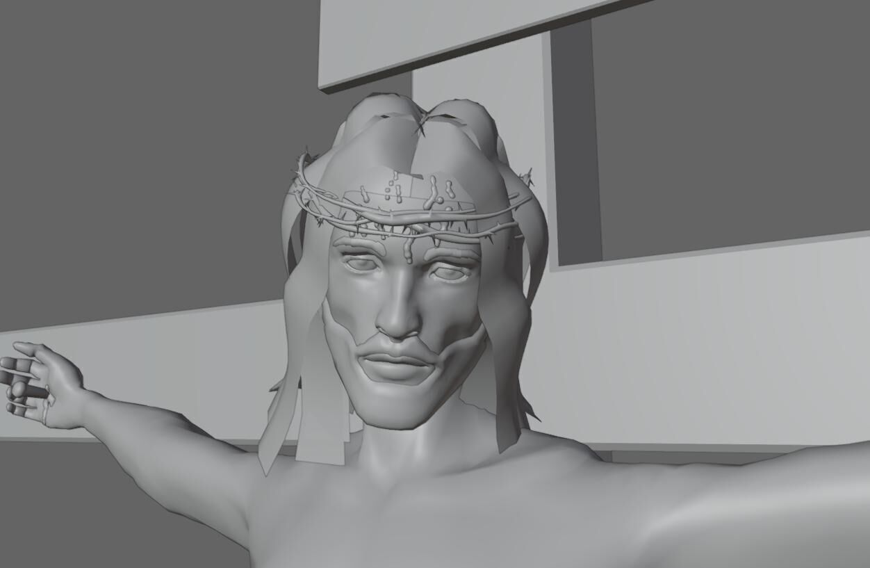 Jesus On The Cross - Cristo Low-poly 3D model_21