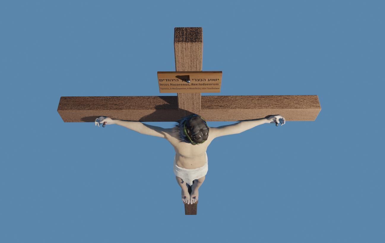 Jesus On The Cross - Cristo Low-poly 3D model_9