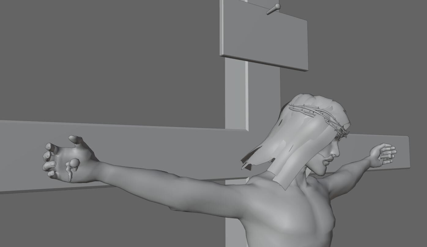 Jesus On The Cross - Cristo Low-poly 3D model_20