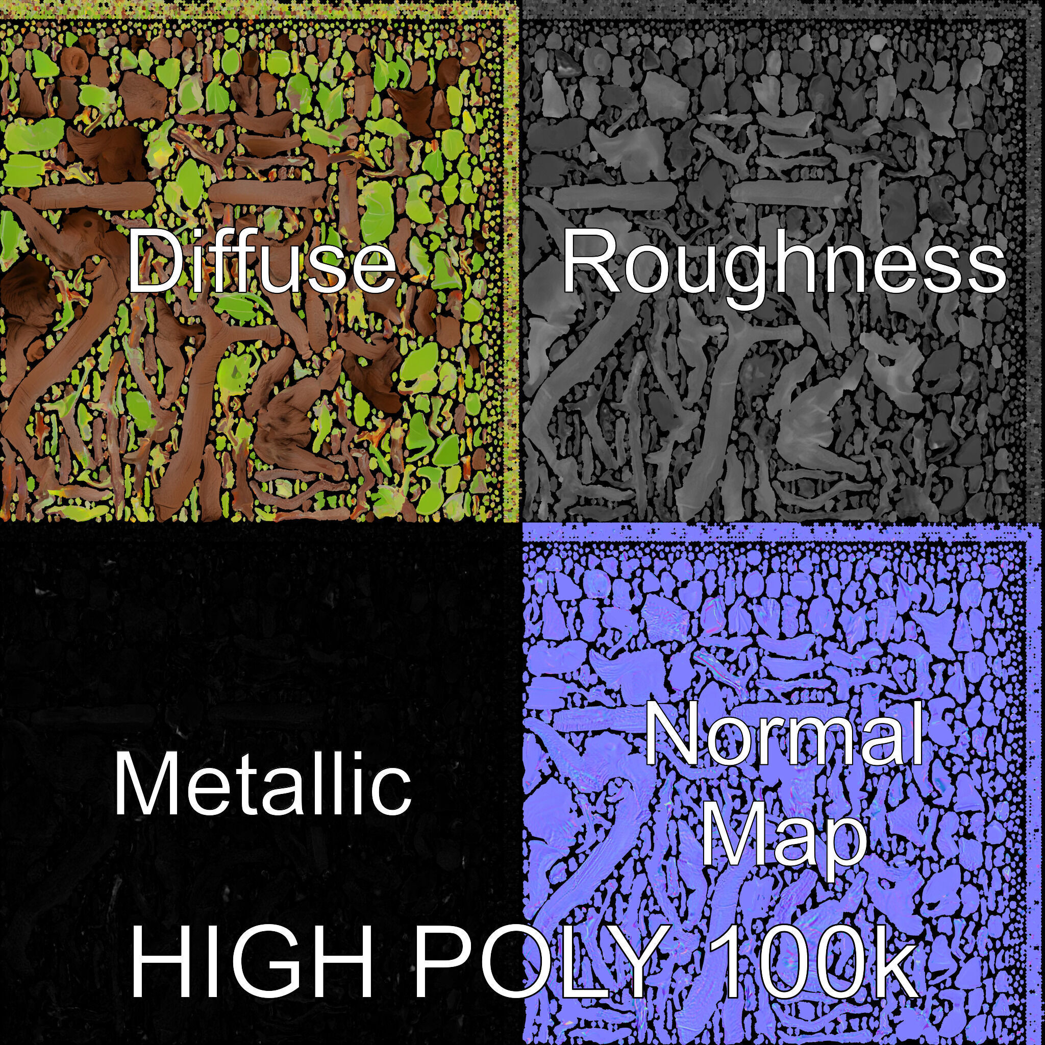 Bonsai Tree Model Pack with PBR Textures for Realistic Rendering Low-poly 3D model_2