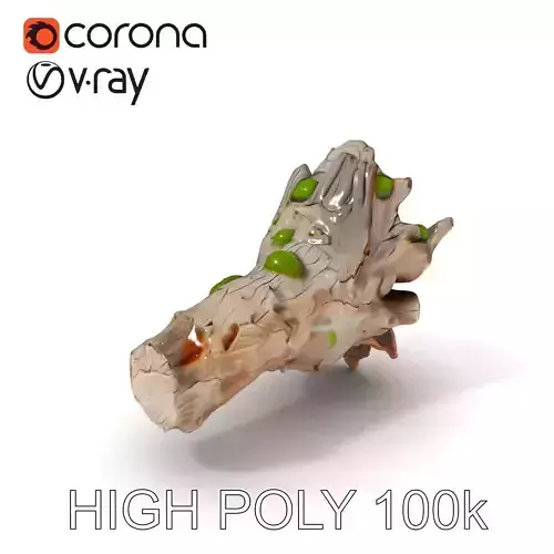 Realistic Fallen Tree Log with Moss Model Pack