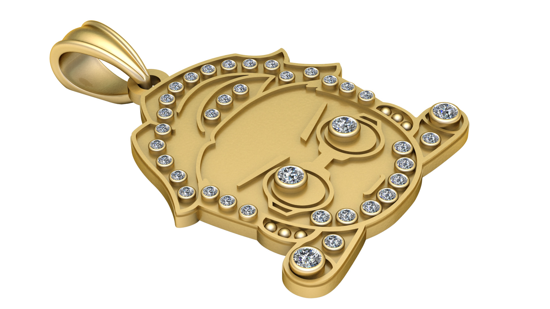   Iced out Rich PANDANT 3D PRINTABLE MODAL  3D print model_3