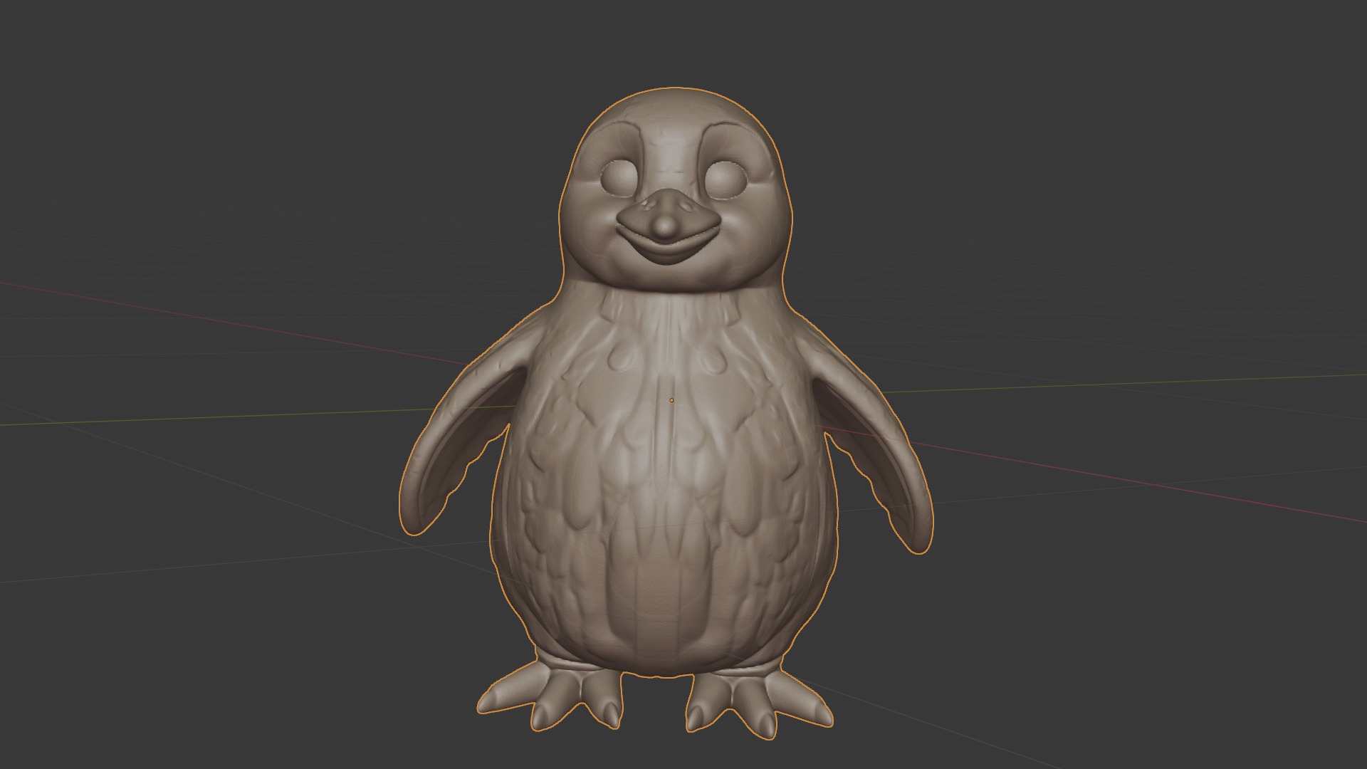 Happy Cartoon Penguin Pal 3D Model 3D print model_1