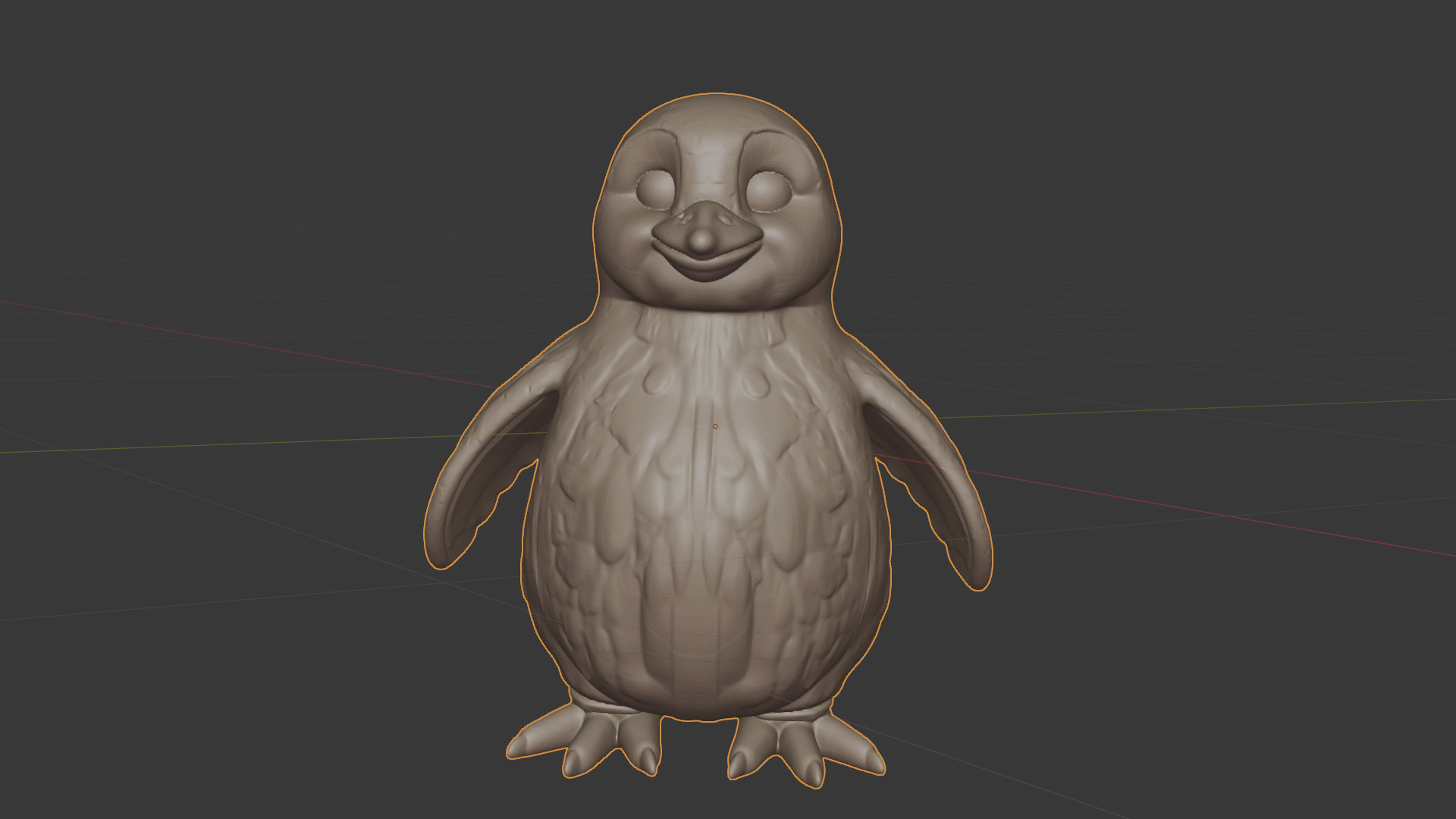 Happy Cartoon Penguin Pal 3D Model 3D print model_6